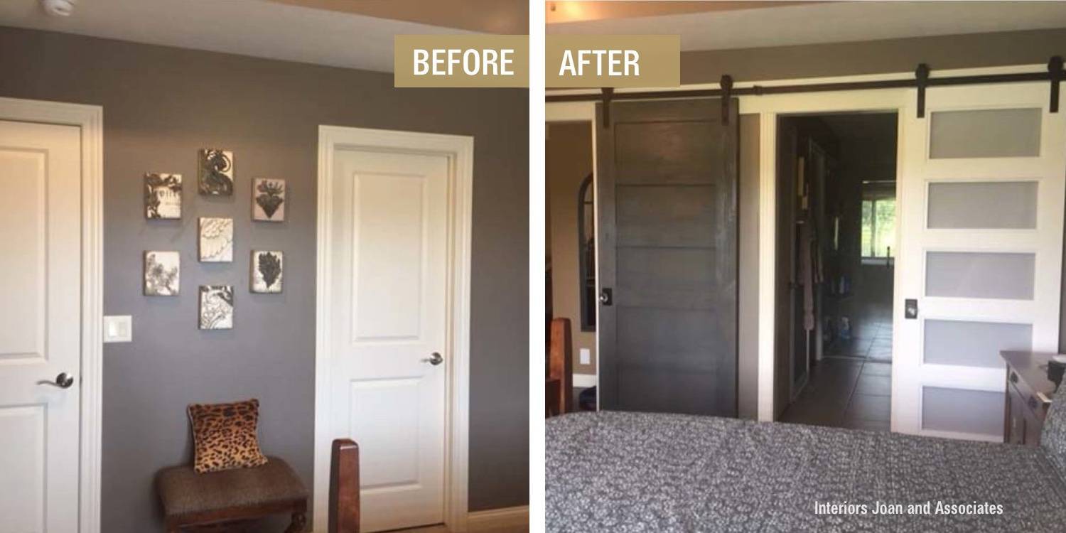 Before and After Bedroom Barn Door Makeover