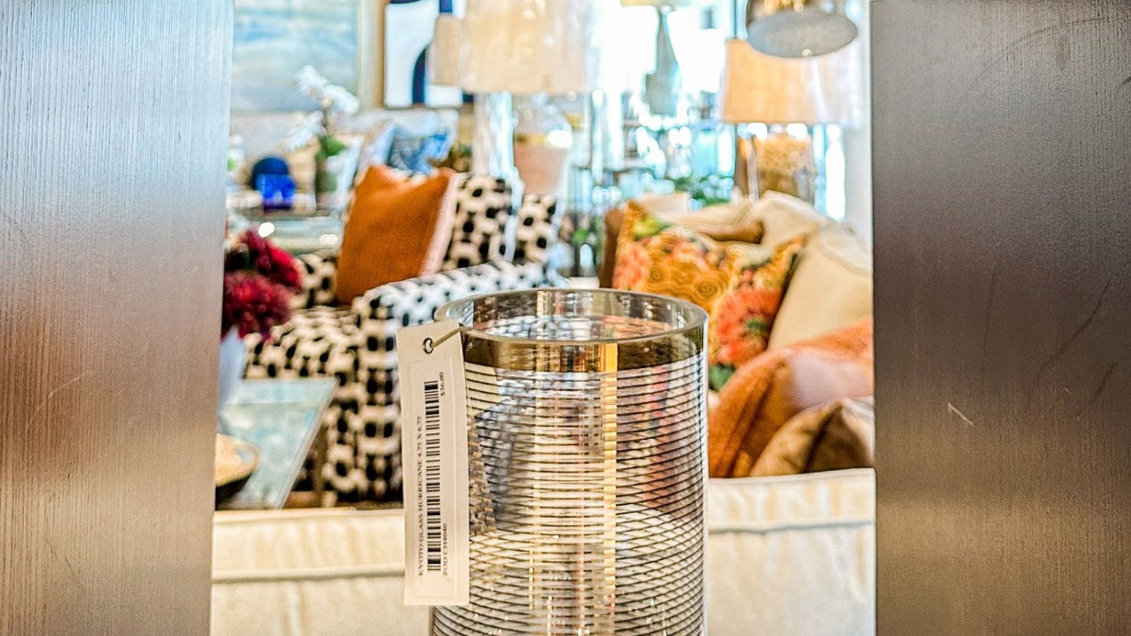 a glass vase in a home decor store in lincoln nebraska